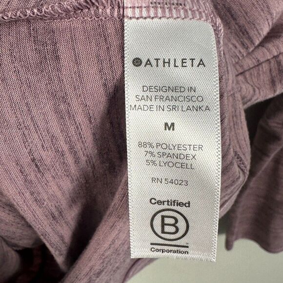 Athleta Essence Flow Top Womens Medium Pink Boatneck Long Sleeve Top Shirt - Picture 3 of 4